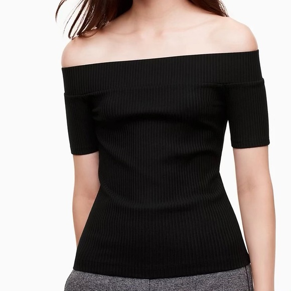 Aritzia Wilfred Tournesol Off the Shoulder Black Shirt - Picture 3 of 6